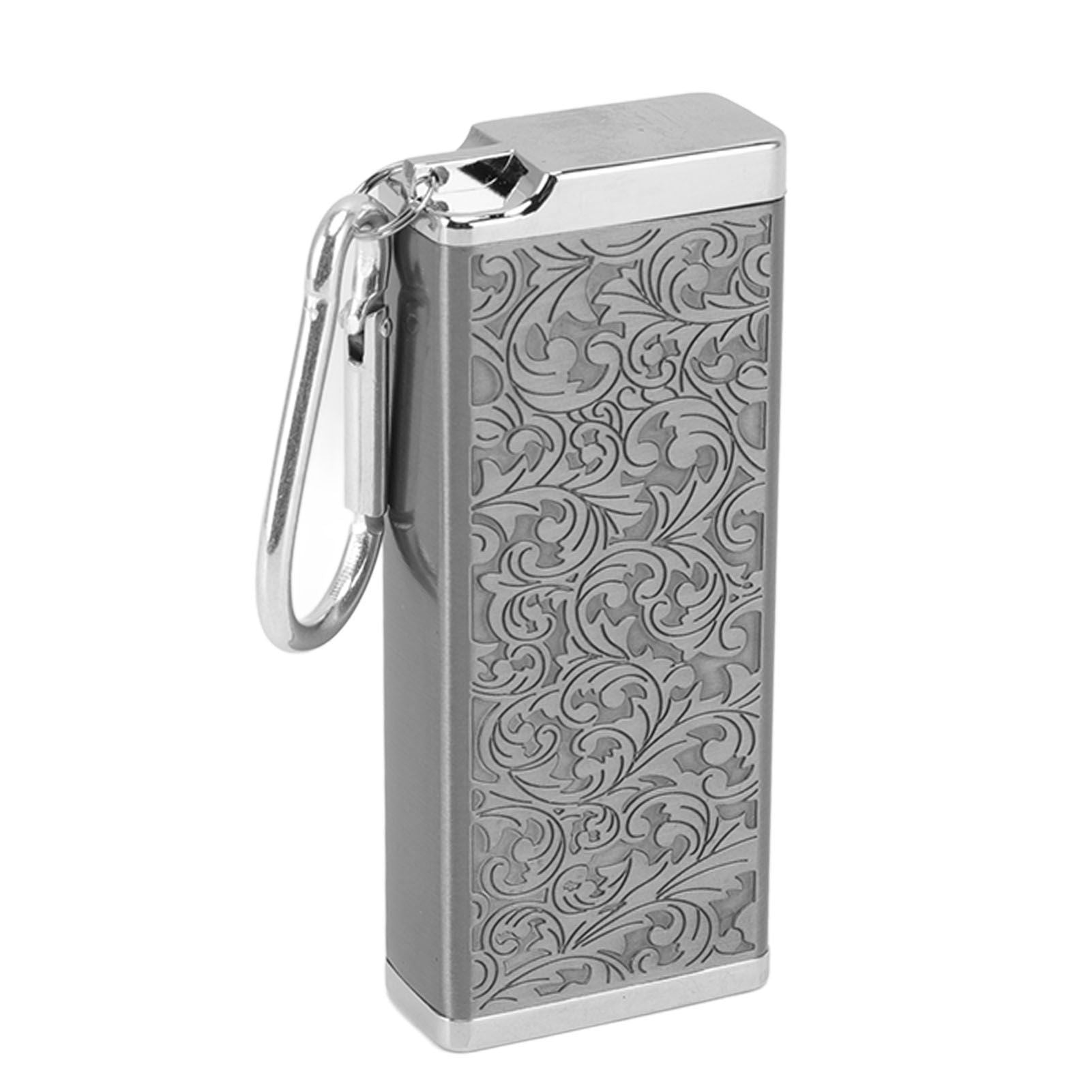 Cigarette Case for 8pcs King Size Cigars Retro 3D Carving Impact Resistant Aluminum Cigarette Pocket Holder Black