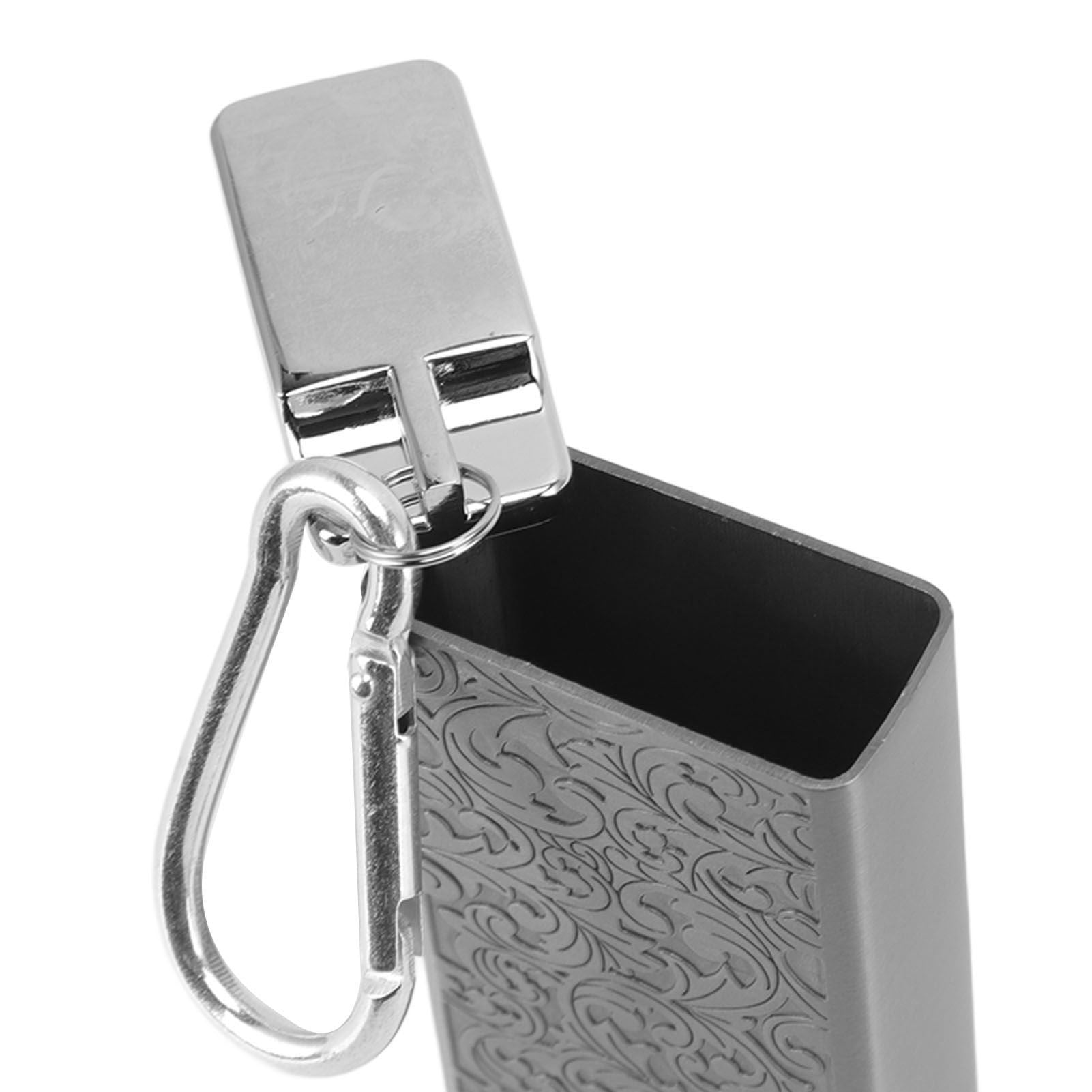 Cigarette Case for 8pcs King Size Cigars Retro 3D Carving Impact Resistant Aluminum Cigarette Pocket Holder Black