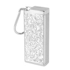 Cigarette Case for 8pcs King Size Cigars Retro 3D Carving Impact Resistant Aluminum Cigarette Pocket Holder Silver
