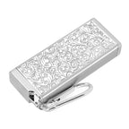 Cigarette Case for 8pcs King Size Cigars Retro 3D Carving Impact Resistant Aluminum Cigarette Pocket Holder Silver
