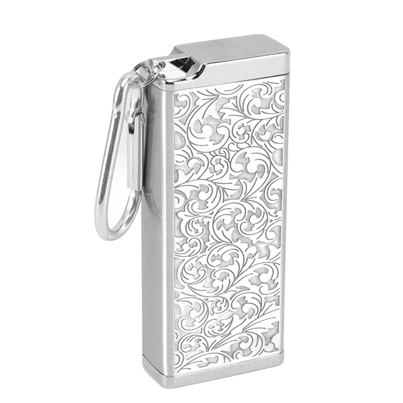 Cigarette Case for 8pcs King Size Cigars Retro 3D Carving Impact Resistant Aluminum Cigarette Pocket Holder Silver