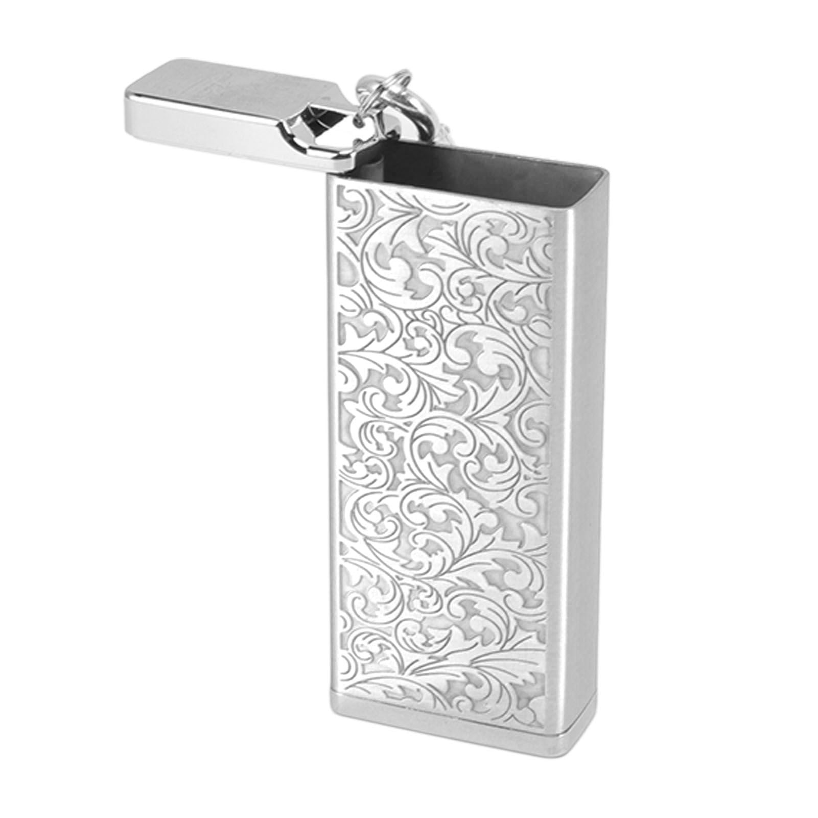 Cigarette Case for 8pcs King Size Cigars Retro 3D Carving Impact Resistant Aluminum Cigarette Pocket Holder Silver