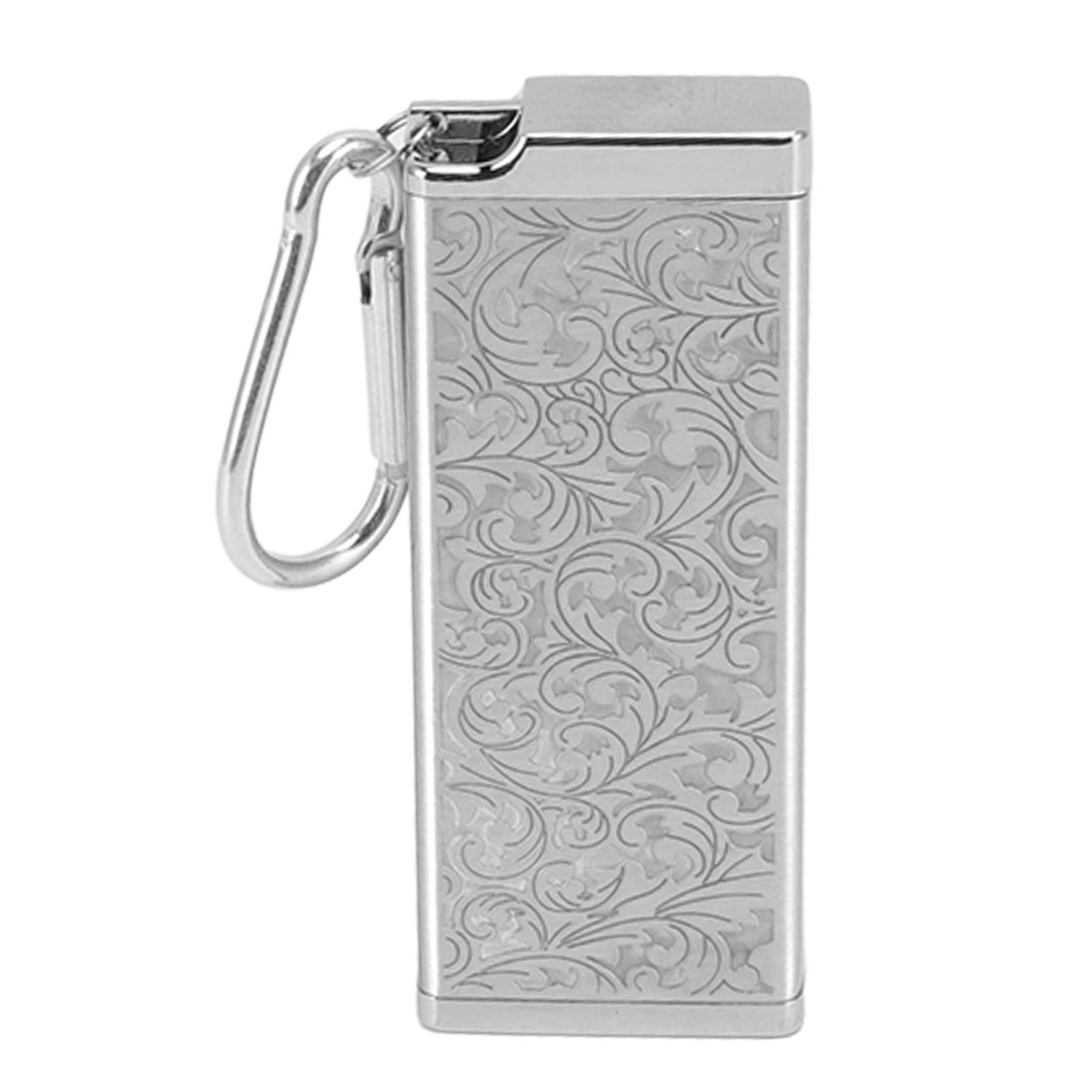 Cigarette Case for 8pcs King Size Cigars Retro 3D Carving Impact Resistant Aluminum Cigarette Pocket Holder Silver