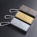 Cigarette Case for 8pcs King Size Cigars Retro 3D Carving Impact Resistant Aluminum Cigarette Pocket Holder Silver