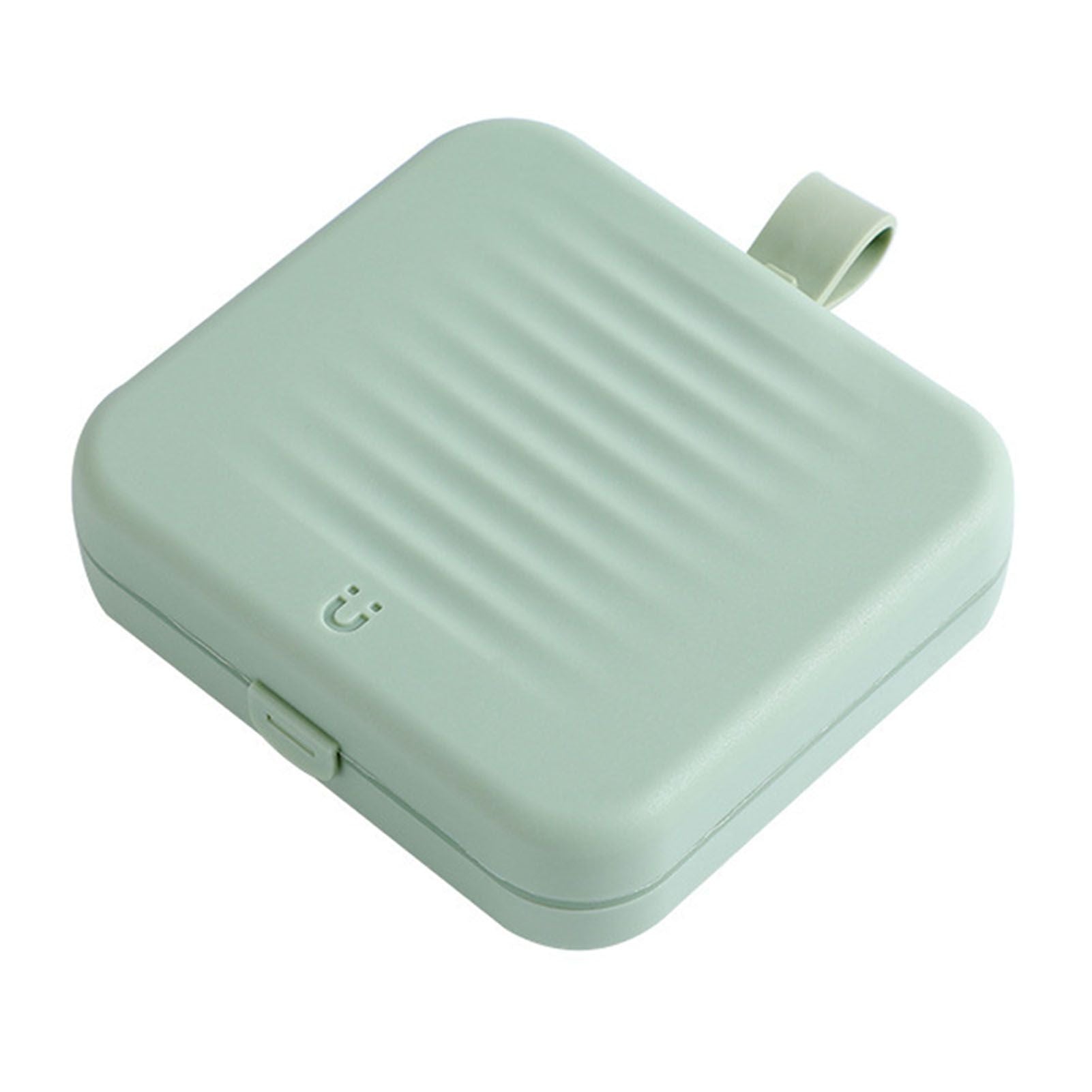 Magnetic Suction Sewing Box Portable Small Double Layer Magnetic Sewing Box Kit for Home Dormitory Travel Green