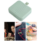 Magnetic Suction Sewing Box Portable Small Double Layer Magnetic Sewing Box Kit for Home Dormitory Travel Green