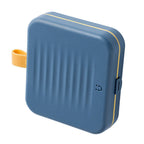 Magnetic Suction Sewing Box Portable Small Double Layer Magnetic Sewing Box Kit for Home Dormitory Travel Blue