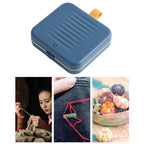 Magnetic Suction Sewing Box Portable Small Double Layer Magnetic Sewing Box Kit for Home Dormitory Travel Blue