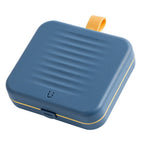 Magnetic Suction Sewing Box Portable Small Double Layer Magnetic Sewing Box Kit for Home Dormitory Travel Blue