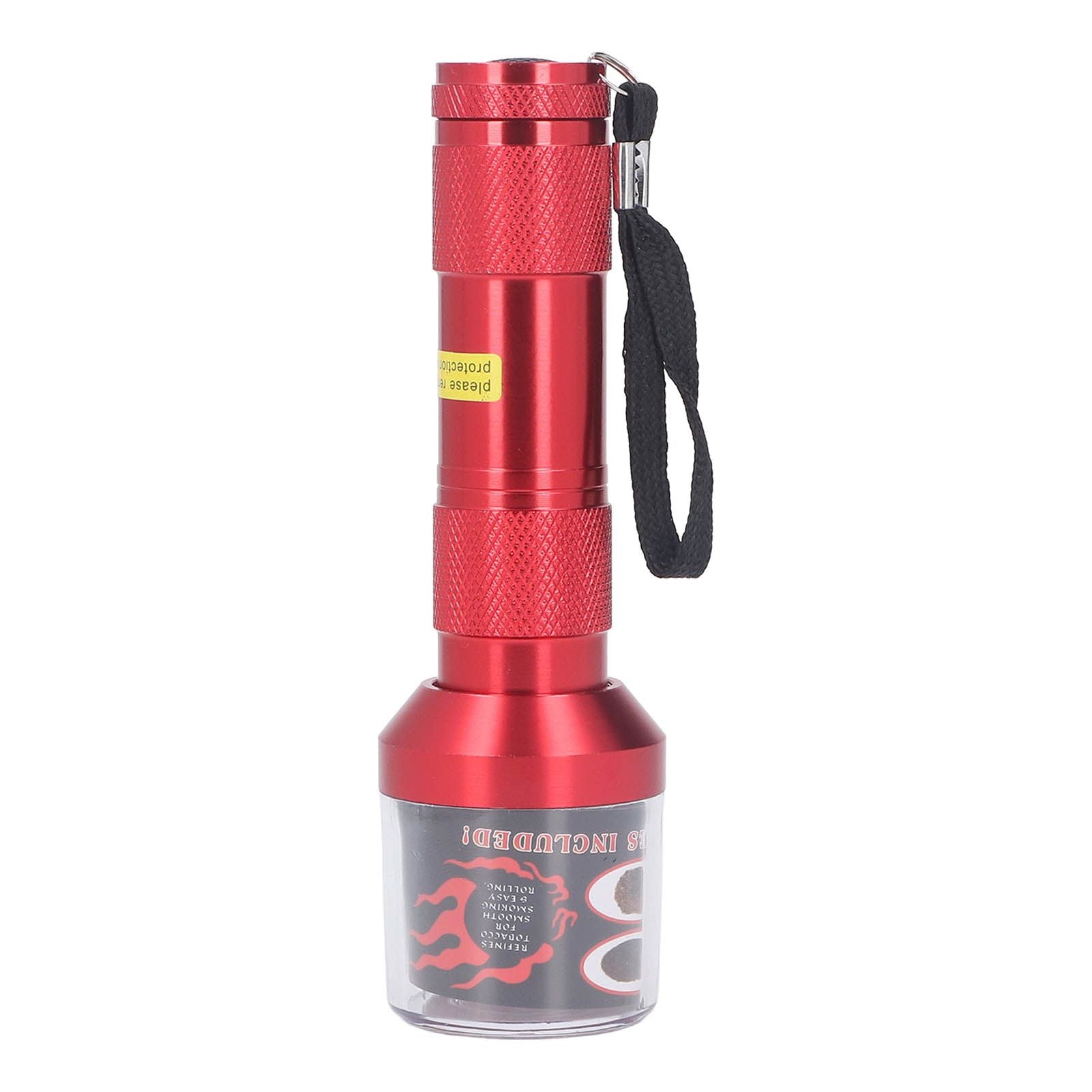 Electrical Herb Tobacco Grinder Aluminium Alloy Flashlight Shape Handheld Fine Grinding Grinder Cracker Red