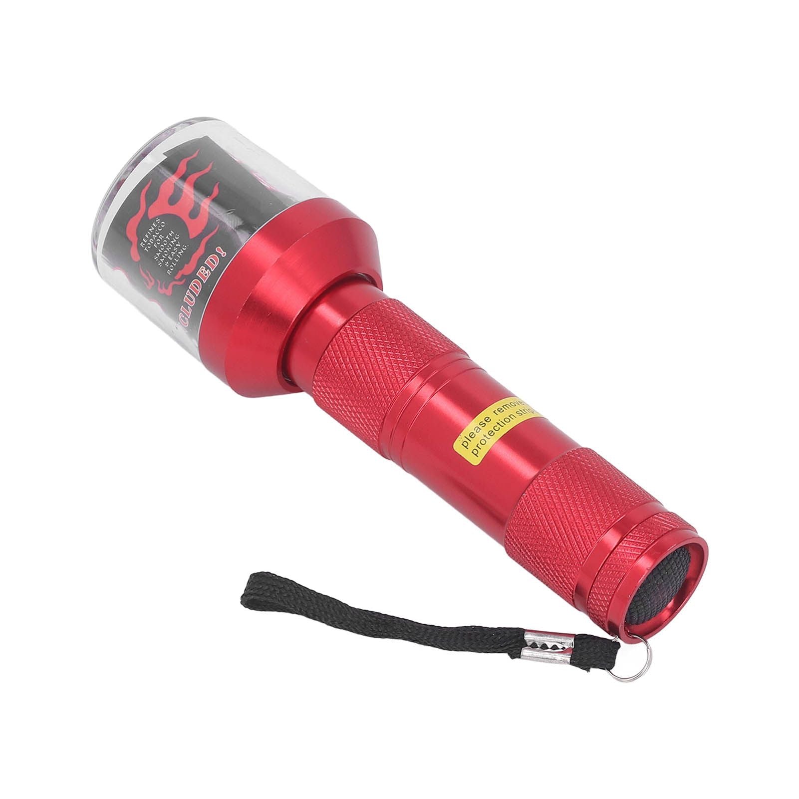 Electrical Herb Tobacco Grinder Aluminium Alloy Flashlight Shape Handheld Fine Grinding Grinder Cracker Red