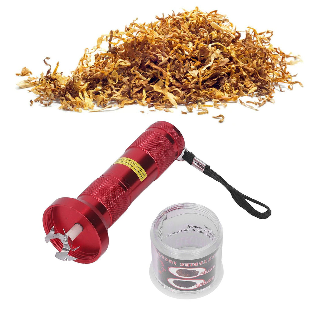 Electrical Herb Tobacco Grinder Aluminium Alloy Flashlight Shape Handheld Fine Grinding Grinder Cracker Red