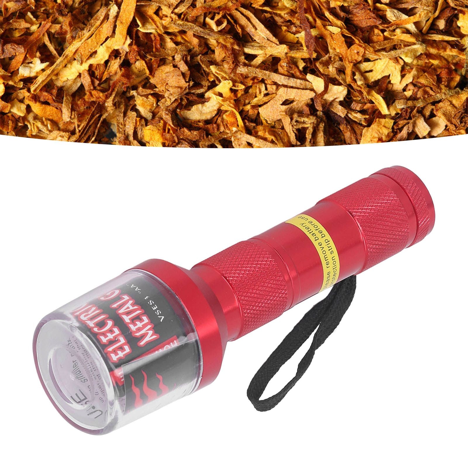 Electrical Herb Tobacco Grinder Aluminium Alloy Flashlight Shape Handheld Fine Grinding Grinder Cracker Red
