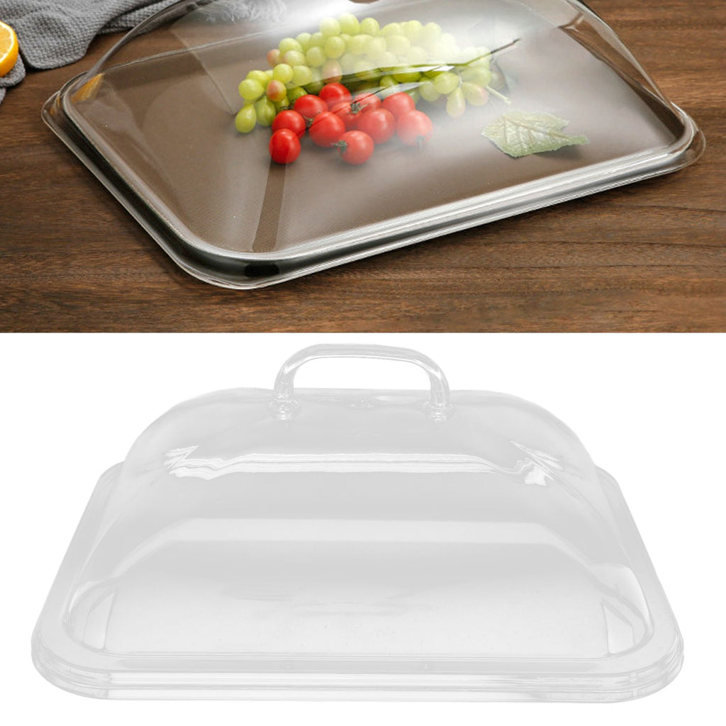 Splatter Cover Clear Transparent Acrylic Dustproof Rectangle Shape Convenient Practical Home Plate Covers for Kitchen M