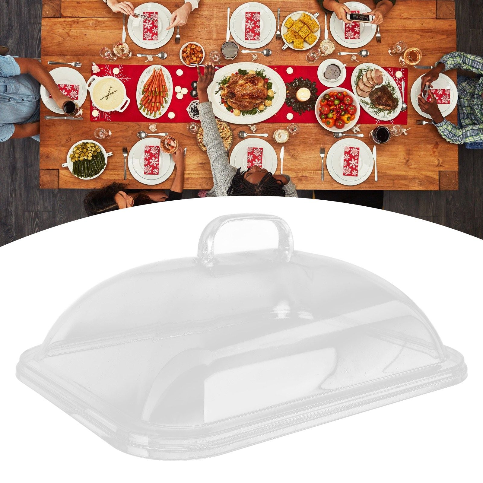 Splatter Cover Clear Transparent Acrylic Dustproof Rectangle Shape Convenient Practical Home Plate Covers for Kitchen M