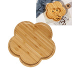 Bamboo Serving Tray Multipurpose Hand Crafted Decorative Wooden Tray for Ottoman Coffee Table Breakfast Drinks Flower Shape Size: Approx. 20x20x1.4cm / 7.9x7.9x0.6in