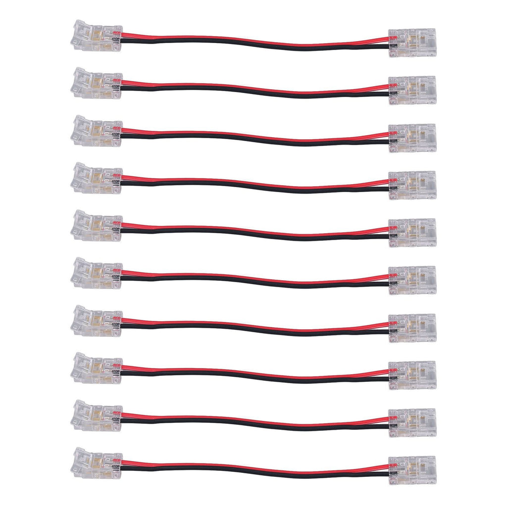 10pcs COB Strip Light Connector Professional Double Head 8mm 2 Pin Light Strip Connectors for Home Office School