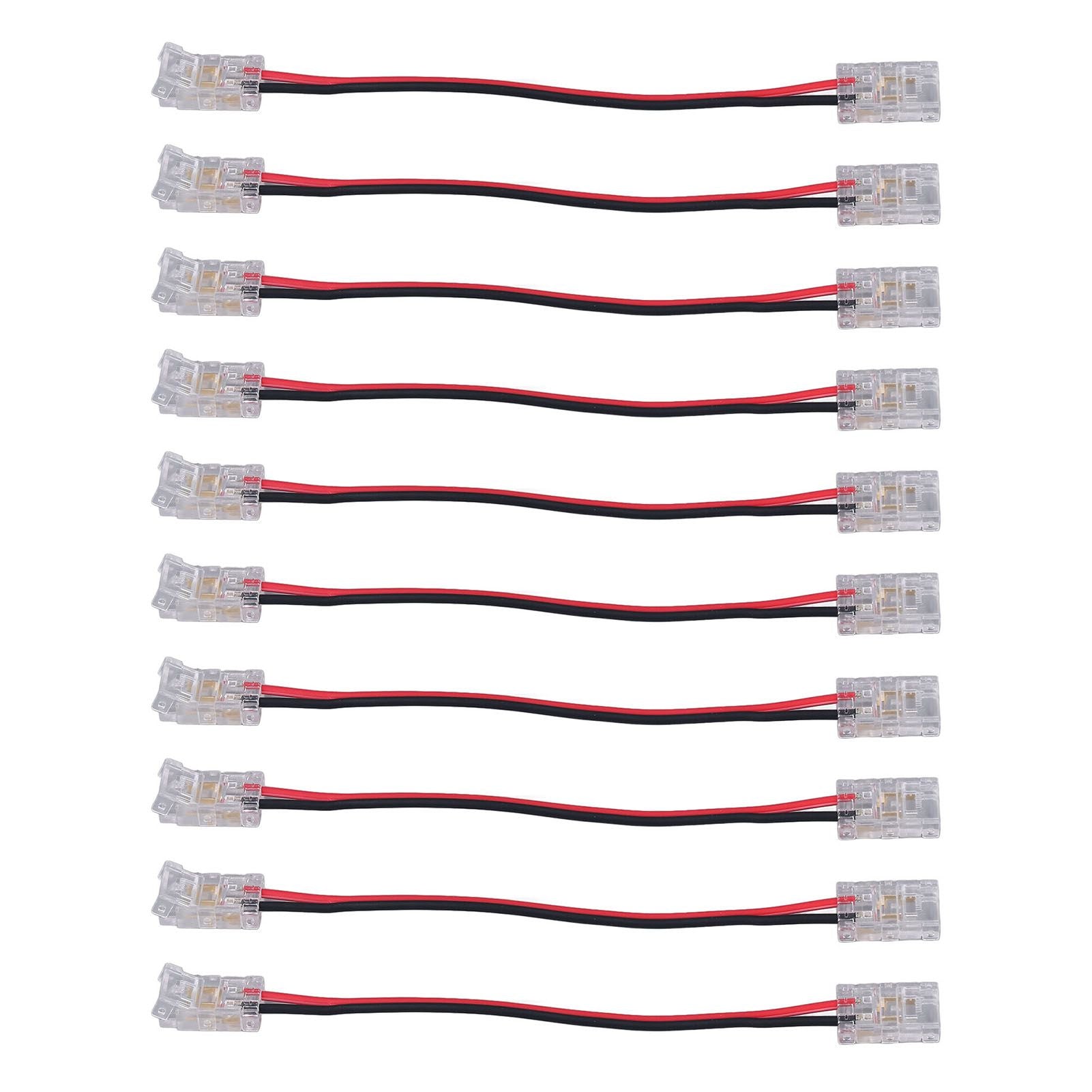 10pcs COB Strip Light Connector Professional Double Head 8mm 2 Pin Light Strip Connectors for Home Office School