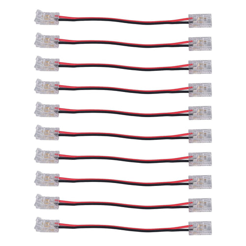 10pcs COB Strip Light Connector Professional Double Head 8mm 2 Pin Light Strip Connectors for Home Office School