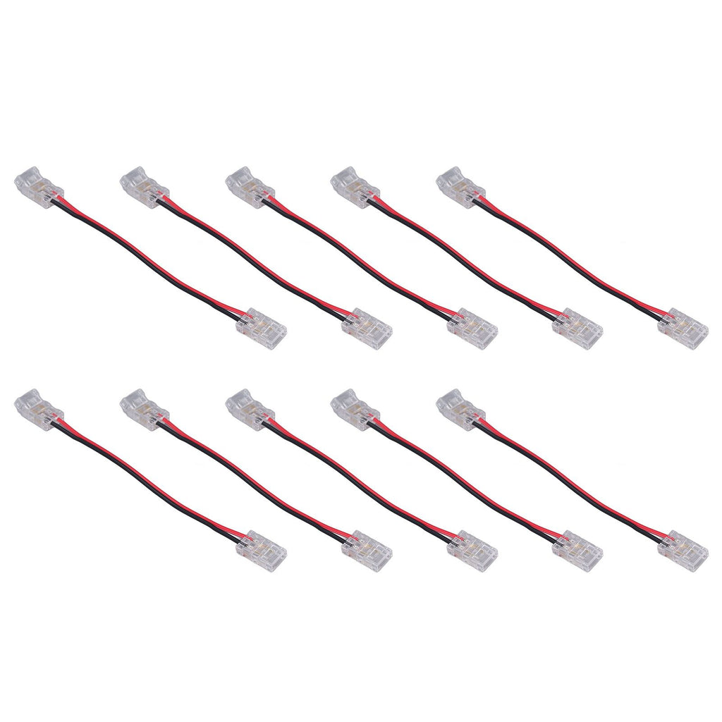 10pcs COB Strip Light Connector Professional Double Head 8mm 2 Pin Light Strip Connectors for Home Office School