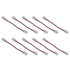 10pcs COB Strip Light Connector Professional Double Head 8mm 2 Pin Light Strip Connectors for Home Office School