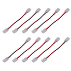 10pcs COB Strip Light Connector Professional Double Head 8mm 2 Pin Light Strip Connectors for Home Office School