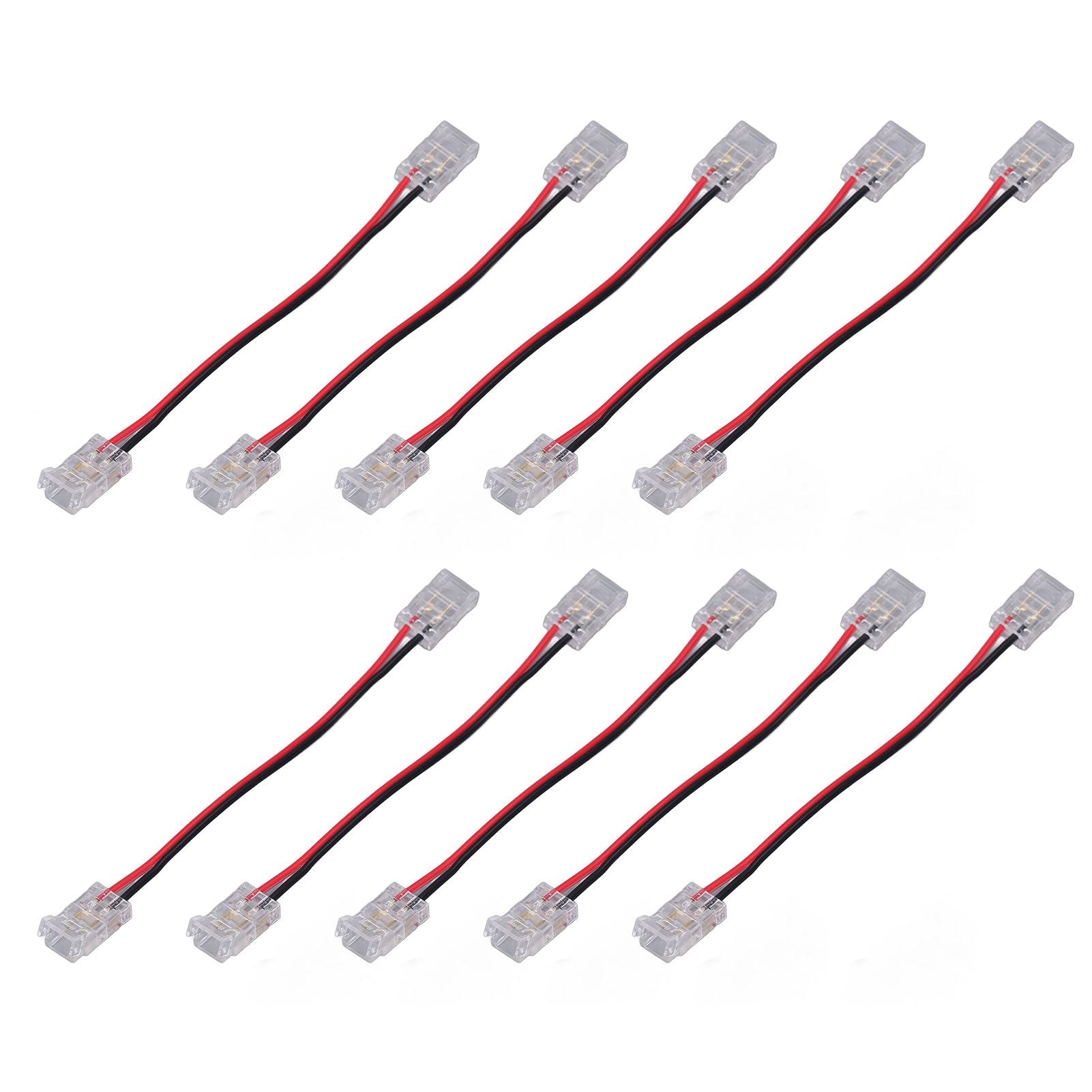 10pcs COB Strip Light Connector Professional Double Head 8mm 2 Pin Light Strip Connectors for Home Office School