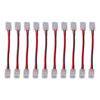 10pcs COB Strip Light Connector Professional Double Head 8mm 2 Pin Light Strip Connectors for Home Office School
