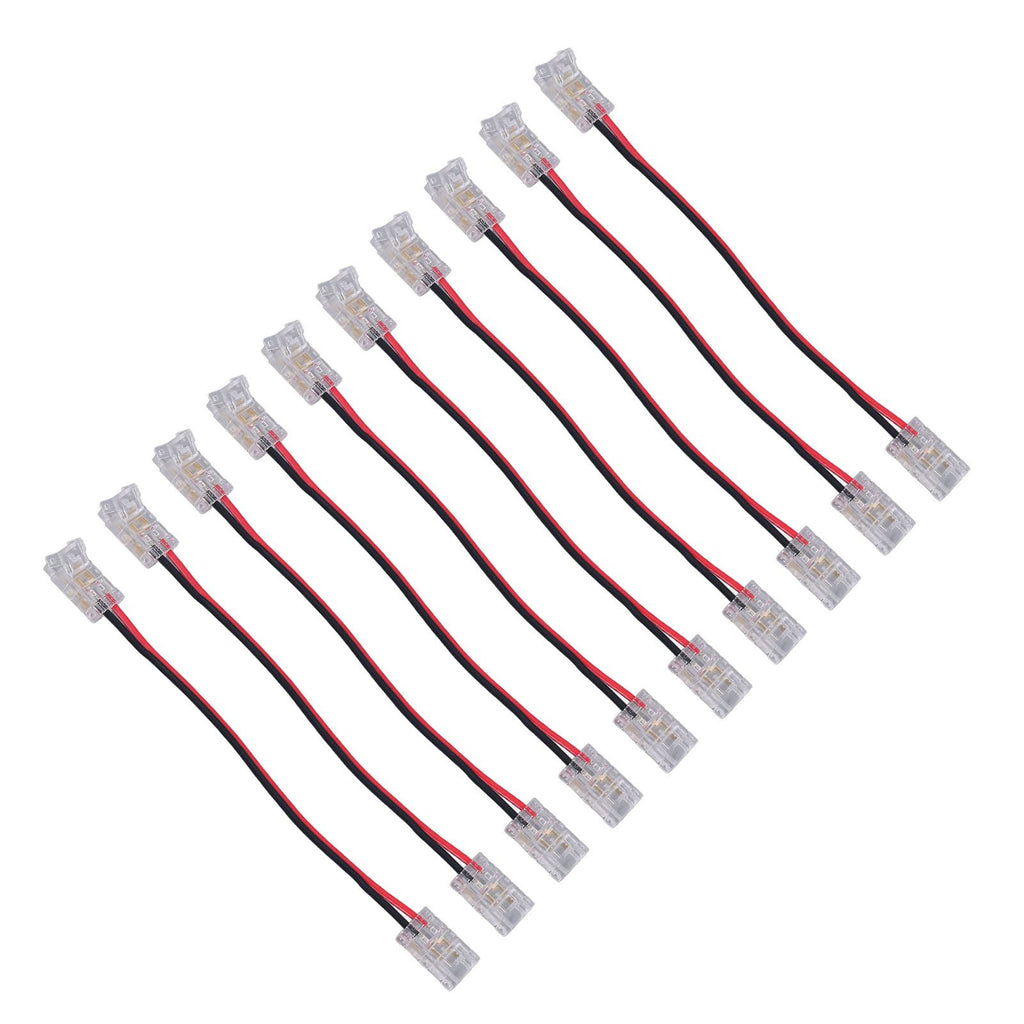 10pcs COB Strip Light Connector Professional Double Head 8mm 2 Pin Light Strip Connectors for Home Office School
