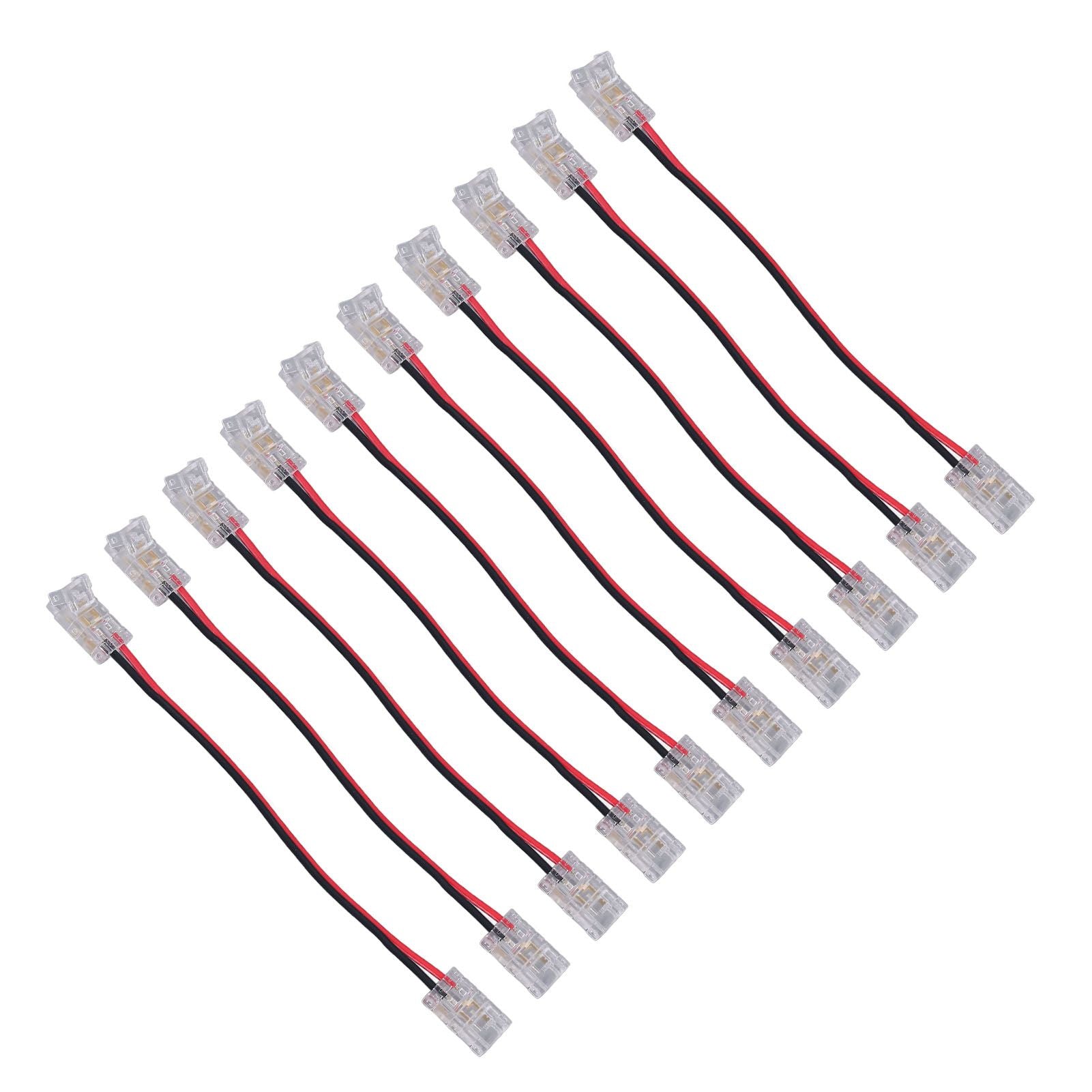 10pcs COB Strip Light Connector Professional Double Head 8mm 2 Pin Light Strip Connectors for Home Office School