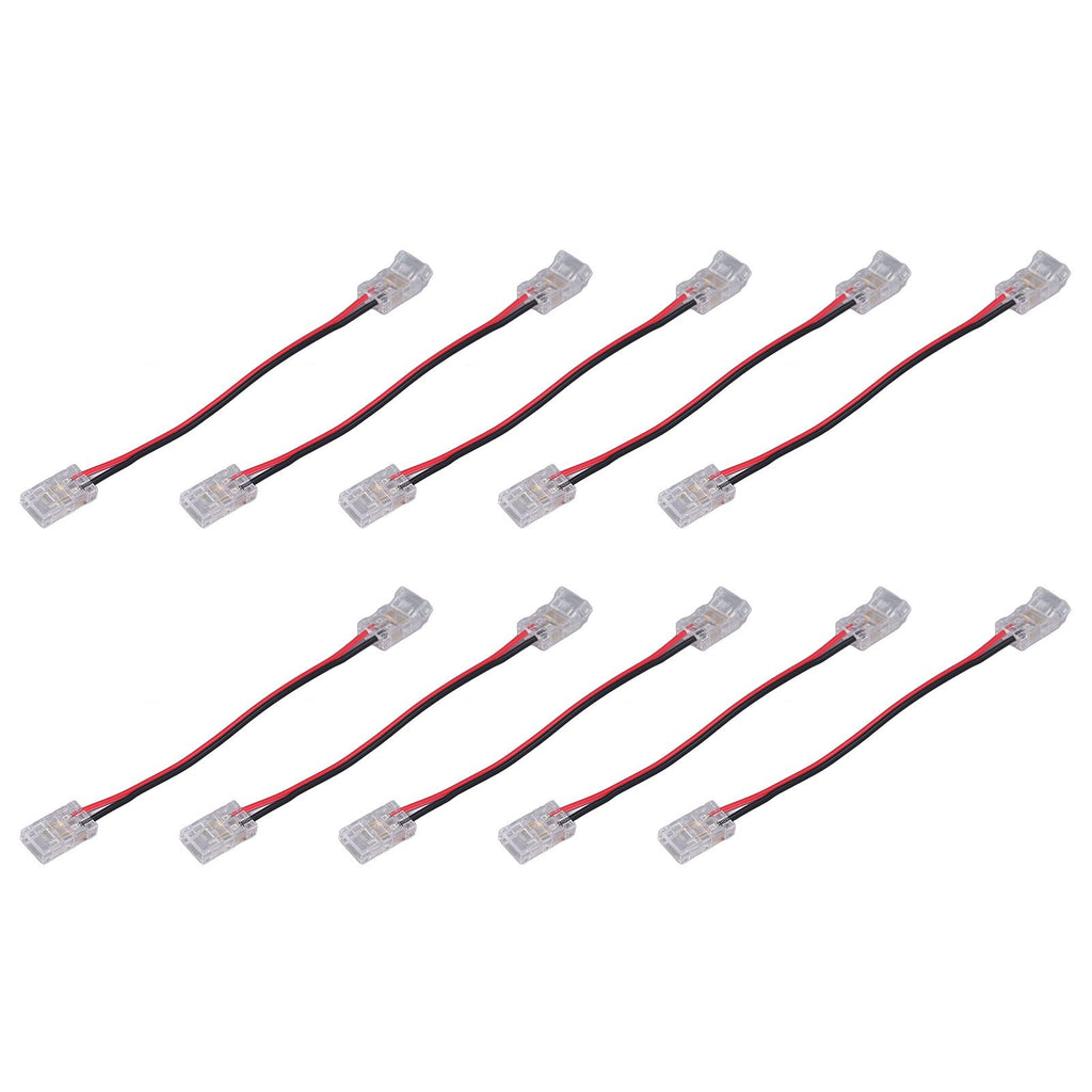 10pcs COB Strip Light Connector Professional Double Head 8mm 2 Pin Light Strip Connectors for Home Office School
