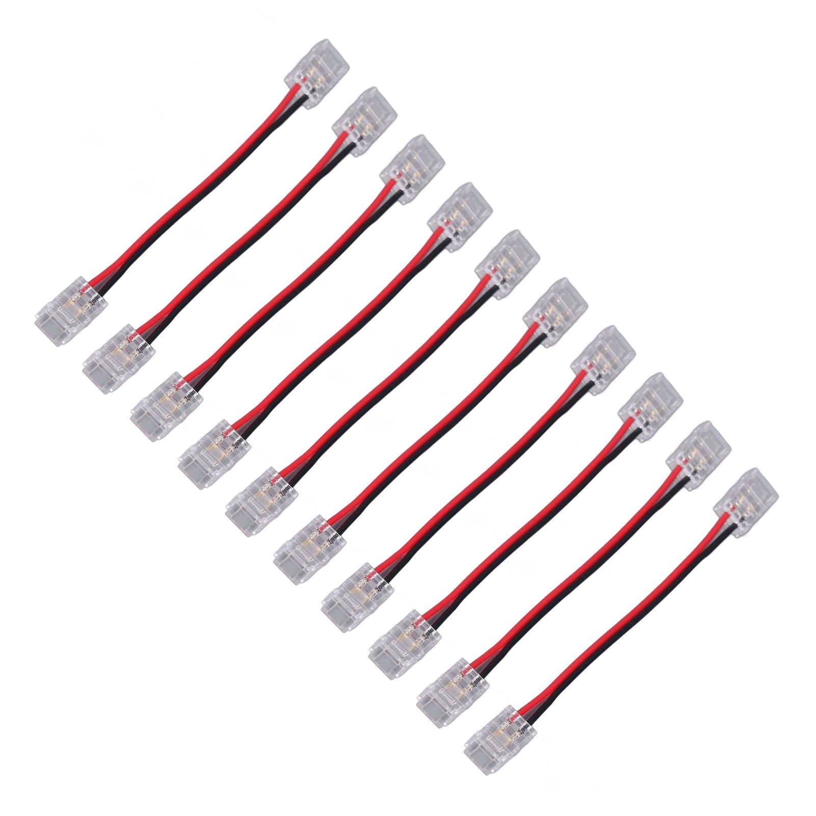 10pcs COB Strip Light Connector Professional Double Head 8mm 2 Pin Light Strip Connectors for Home Office School