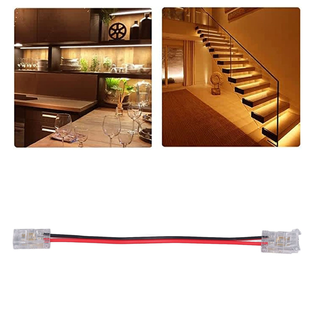 10pcs COB Strip Light Connector Professional Double Head 8mm 2 Pin Light Strip Connectors for Home Office School
