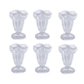 6pcs Ice Cream Cup Creative Unique Flower Sundae Glass Cup Multifunctional Transparent Dessert Cups