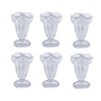 6pcs Ice Cream Cup Creative Unique Flower Sundae Glass Cup Multifunctional Transparent Dessert Cups