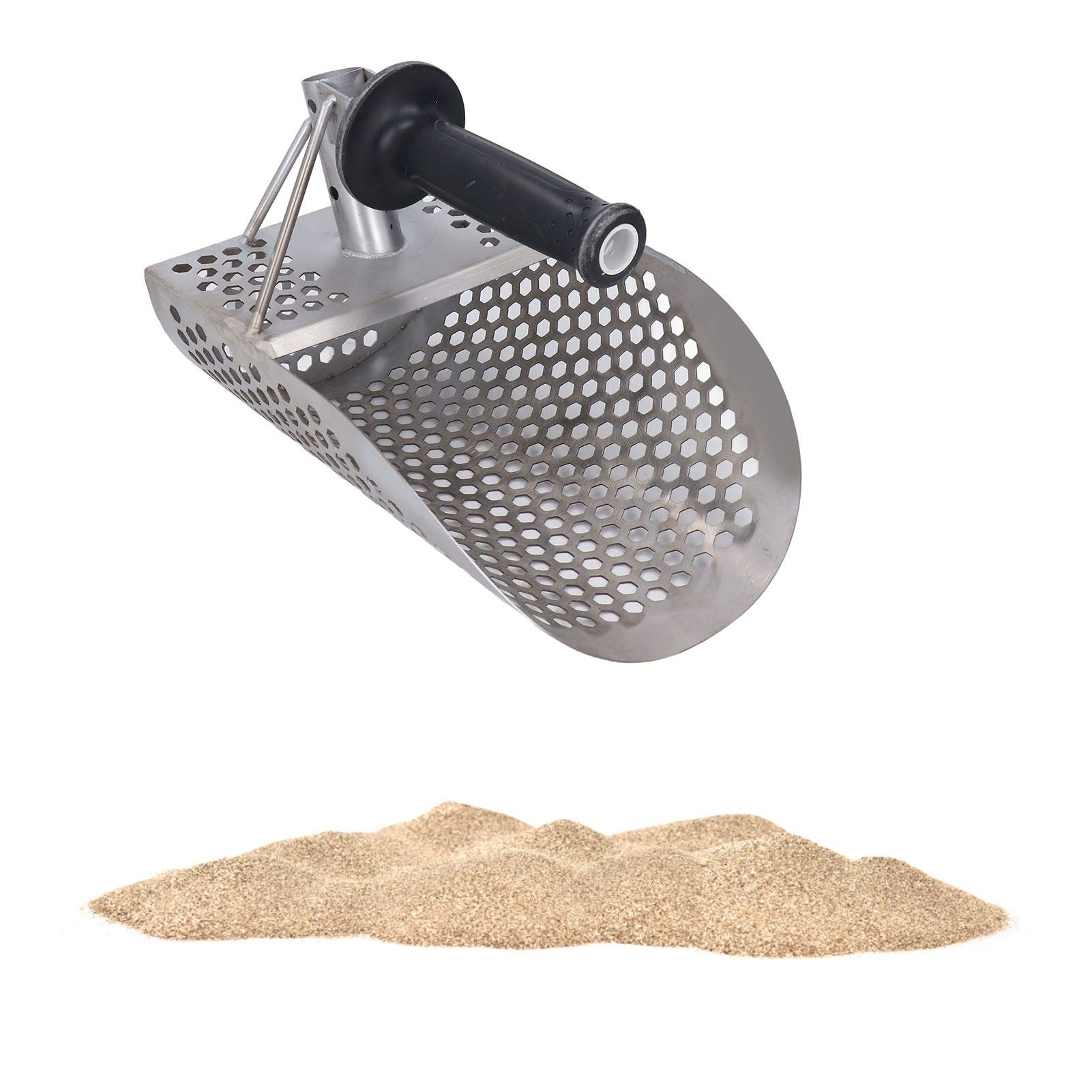Beach Sand Scoop Metal Detecting Hunting Tool Detector Stainless Steel Hexahedron Holes Sand Scoop