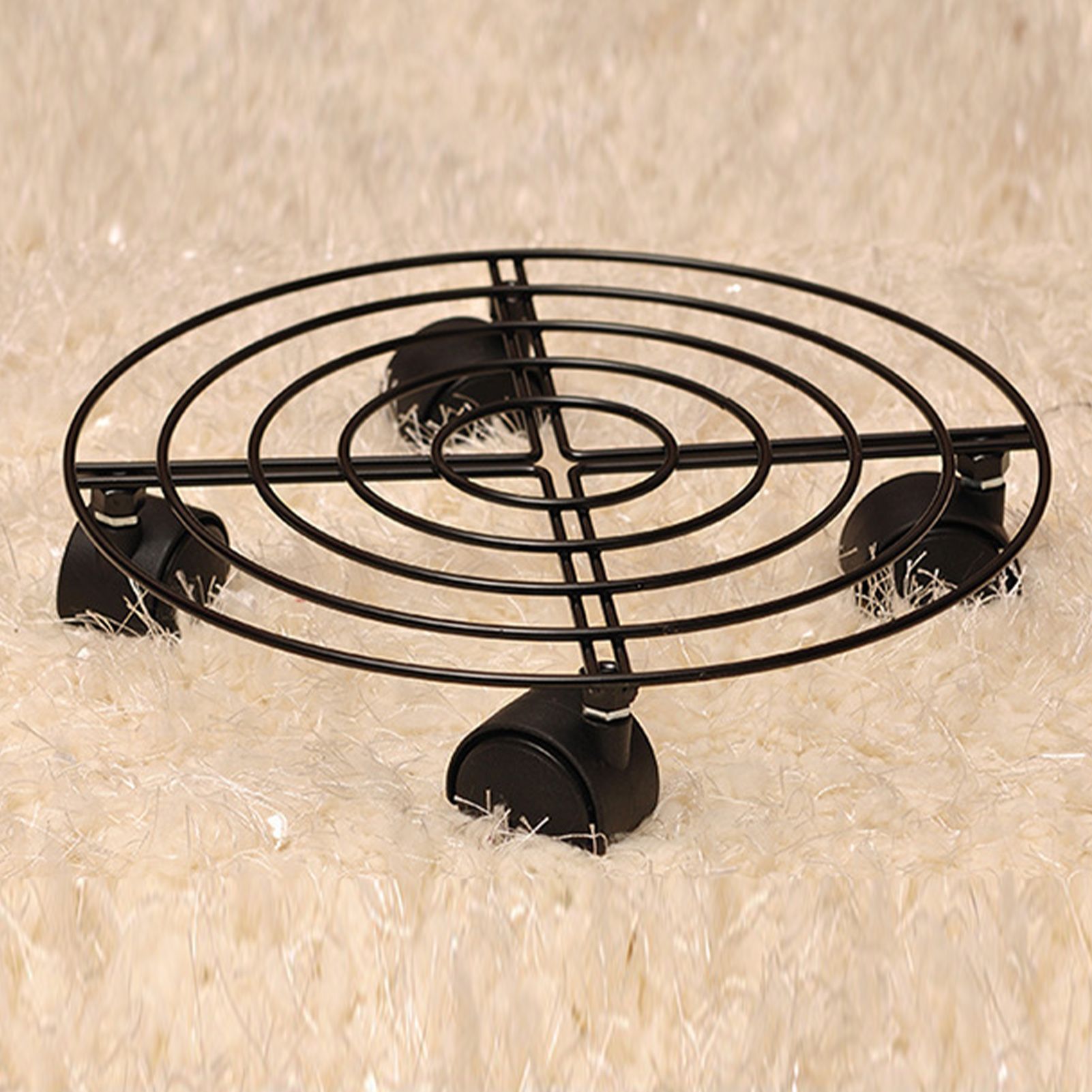 Flower Pot Roller Stand 50kg Load Capacity Rust Prevention Iron Easy to Move Plant Caddy with Wheels for Wine Barrels