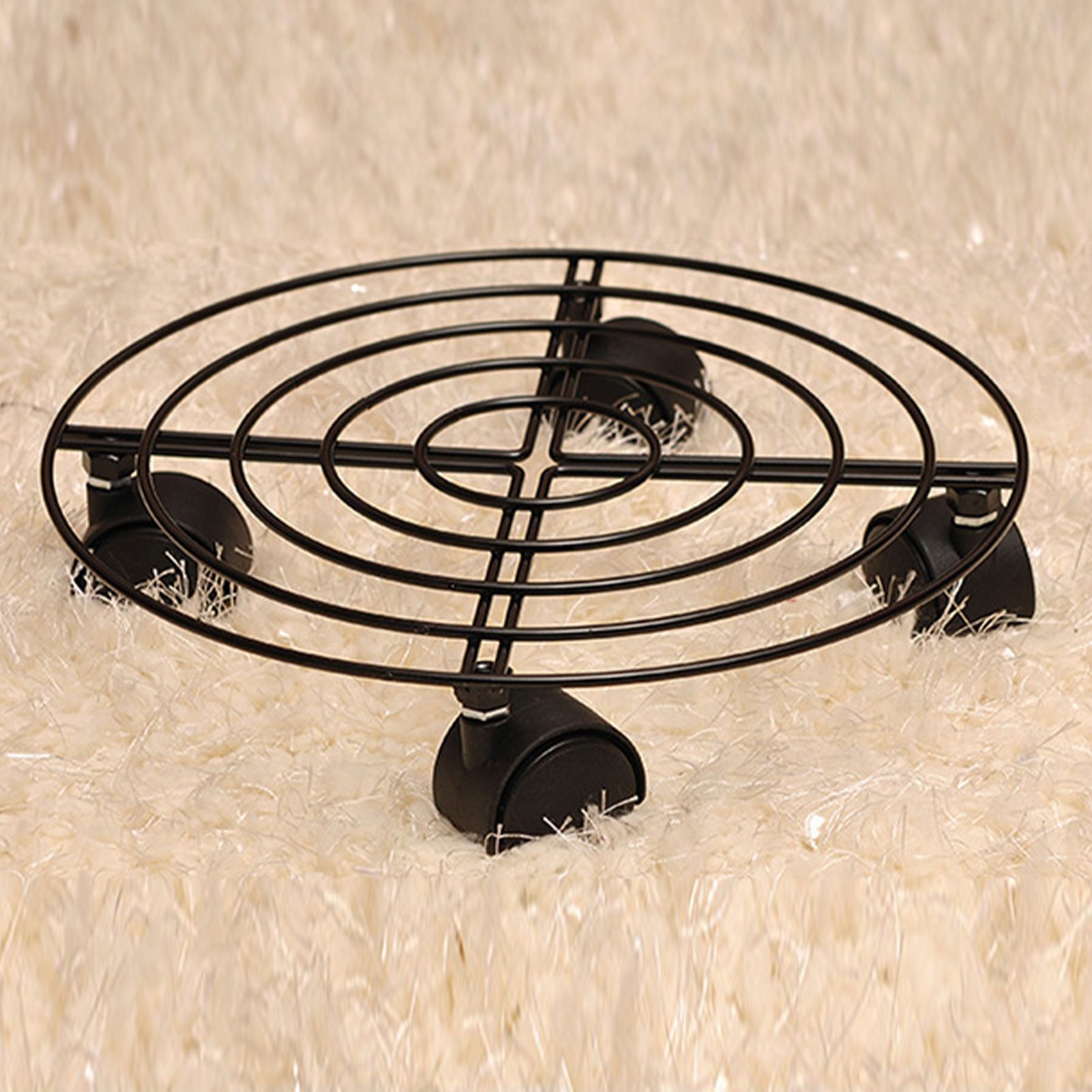 Flower Pot Roller Stand 50kg Load Capacity Rust Prevention Iron Easy to Move Plant Caddy with Wheels for Wine Barrels