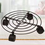 Flower Pot Roller Stand 50kg Load Capacity Rust Prevention Iron Easy to Move Plant Caddy with Wheels for Wine Barrels