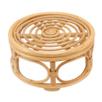 Rattan Indoor Plant Stand Round Shape Natural Plant Rack Handmade Rattan Planter Stand for Home Garden Yard Large