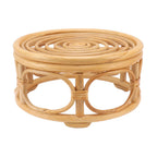 Rattan Indoor Plant Stand Round Shape Natural Plant Rack Handmade Rattan Planter Stand for Home Garden Yard Large