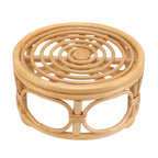 Rattan Indoor Plant Stand Round Shape Natural Plant Rack Handmade Rattan Planter Stand for Home Garden Yard Large