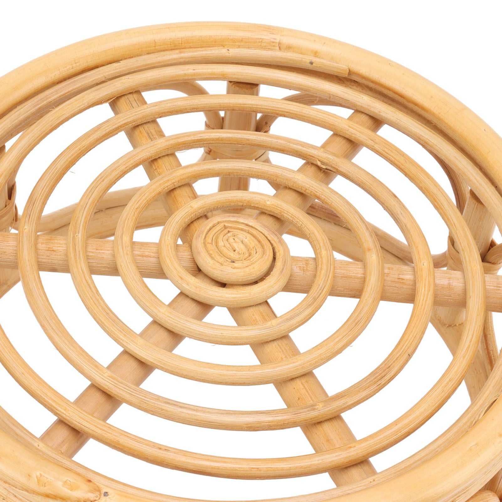 Rattan Indoor Plant Stand Round Shape Natural Plant Rack Handmade Rattan Planter Stand for Home Garden Yard Large