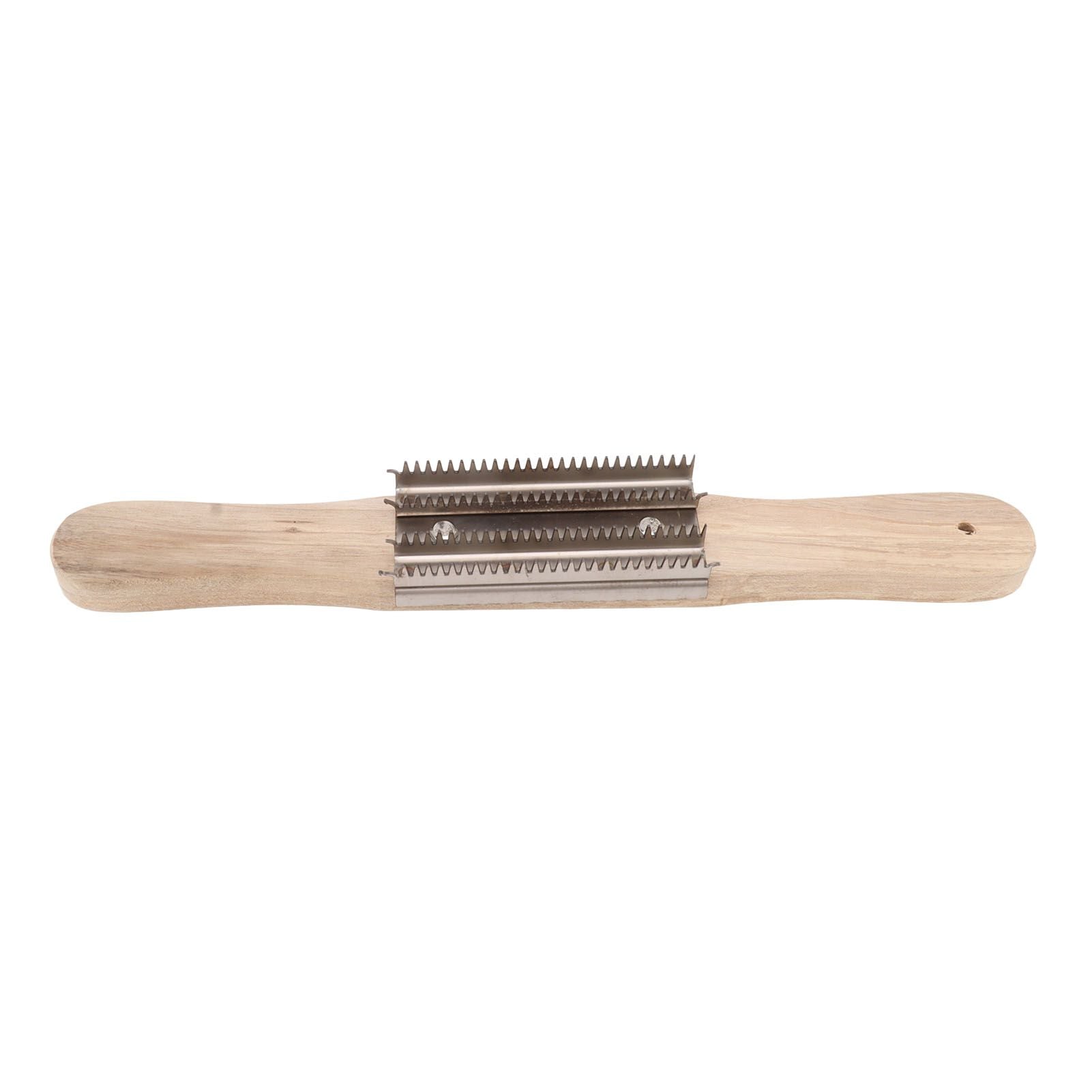 15 Inch Buffing Wheel Rake with Wooden Handle for Compound Cleaning Removing Residual Compounds Metal
