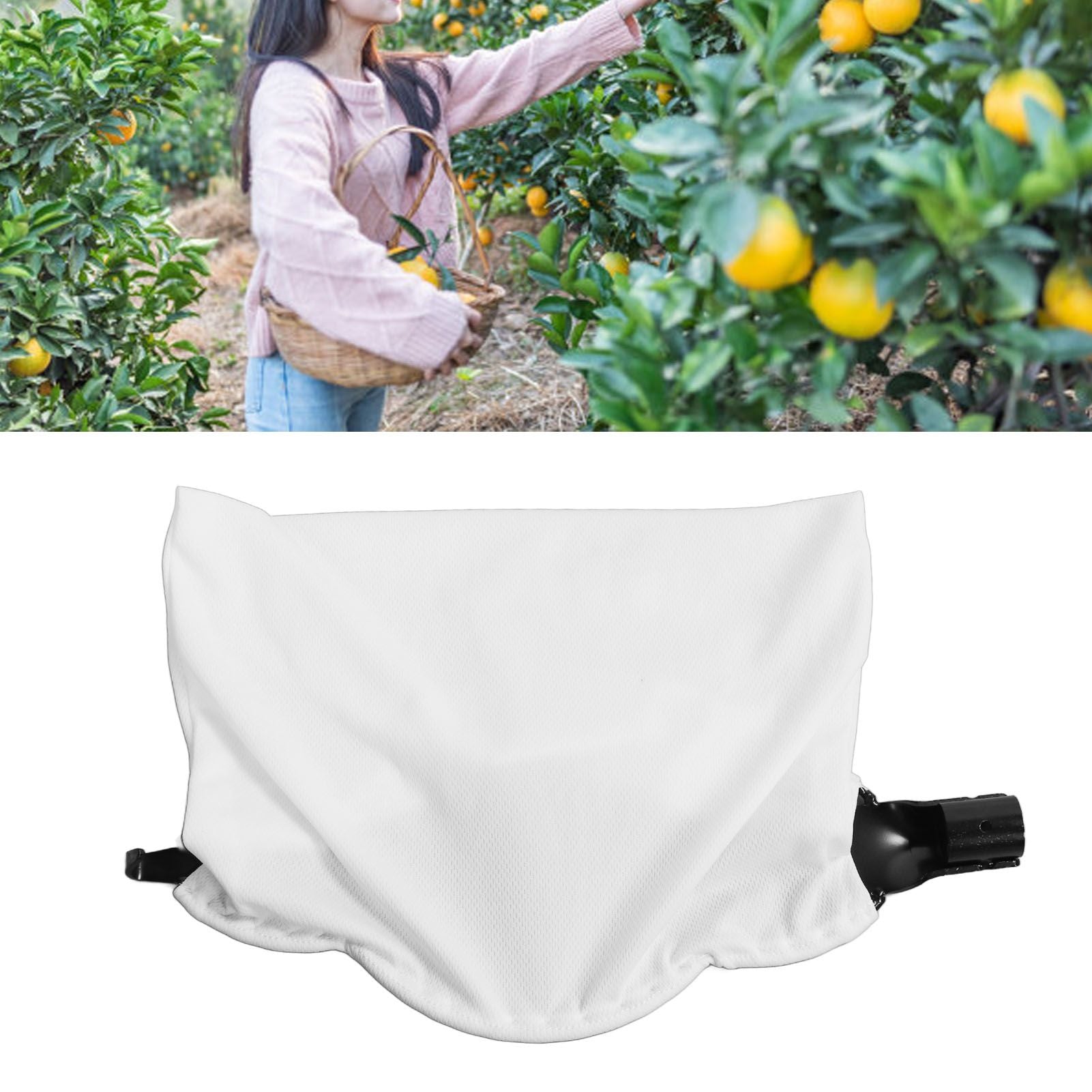 Fruit Picker Durable Head Harvest Basket Large Elastic Bag Light Weight V Shaped Blades Fruits Catcher for Home Farm Garden