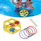 Ring Throw Pool Game Toy EVA Floating Foam with Balls for Kids Adults Water Sports Outdoor Party Hexagonal Circle