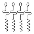 4PCS Spiral Tent Tacks Iron Stable Spiral Type Heavy Duty Spiral Tent Stake for Tent Trampolines Garden Fence