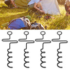 4PCS Spiral Tent Tacks Iron Stable Spiral Type Heavy Duty Spiral Tent Stake for Tent Trampolines Garden Fence