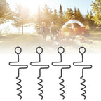 4PCS Spiral Tent Tacks Iron Stable Spiral Type Heavy Duty Spiral Tent Stake for Tent Trampolines Garden Fence