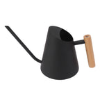 Watering Can with Long Spout Rustproof Stainless Steel Watering Pot with Wooden Handle for Garden Bonsai Indoor Outdoor Black
